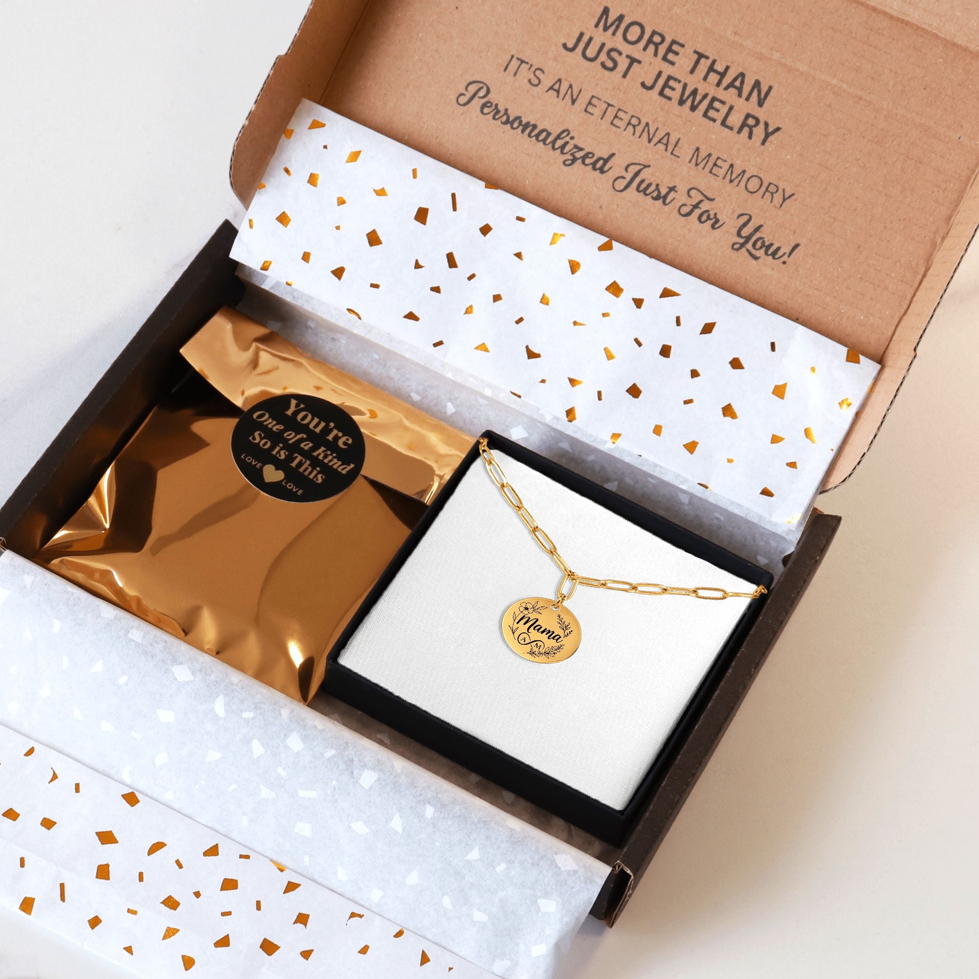 Mama Personalized Engraved Coin Necklace | Custom Gift for Mom